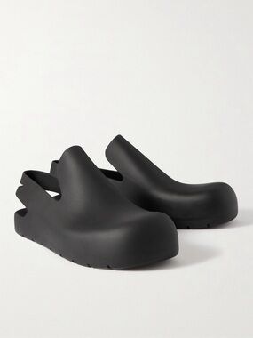 Bottega Veneta SZ 39 Black Rubber Clogs NWOT